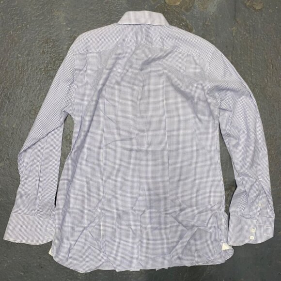 TOM FORD Light Blue White Cotton Micro Gingham Button Up Shirt - Picture 4 of 9